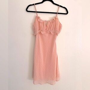 Cotton Candy - Pink Ruffled Babydoll Mini Dress with Floral Pattern